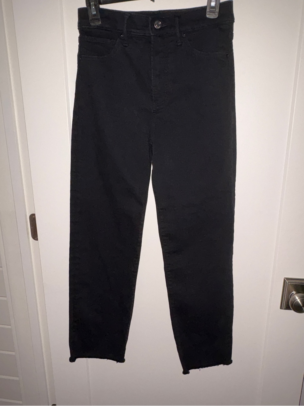 NWOT Express High rise straight ankle jeans sz 4R Stay black hyper stretch